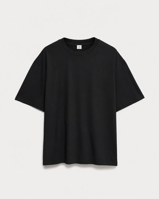 Pamuklu Oversized T-shirt - Siyah