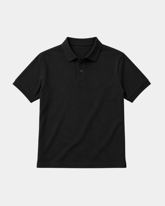 Short Fit Polo T-Shirt- Black
