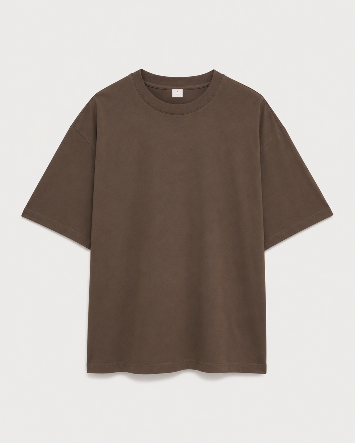 Pamuklu Oversized T-shirt - Kahverengi